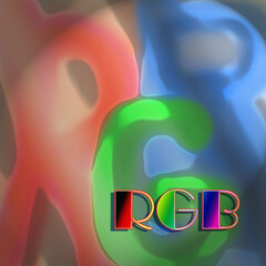 RGB lettering on red-green-blue background