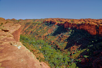 View Of A Large Red Rock Canyon In The Outback Of Australia