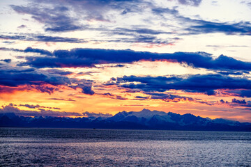 sunset in the mountains