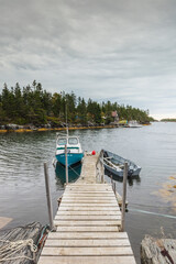 Canada, Nova Scotia, Heckmans Island. Coastal fishing village.