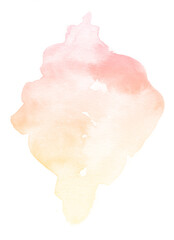 isolated spot of pink color painted with watercolor