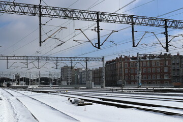 Fototapeta Katowice centrum miasta zimą obraz
