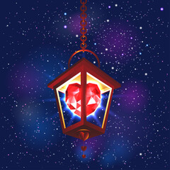 Street Lamp Designed as Glowing Heart.