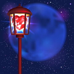 Street Lamp, Heart and the Moon.
