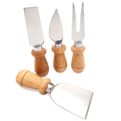 wooden set of knives and fork for cheese and cheese board.Charcuterie Platter with 3 Cutlery and 1...