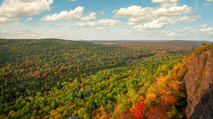Early morning autumn view from Brockway Mountain Drive near Copper Harbor in the Michigan Upper Peninsula - Lake Superior