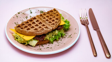 grilled steak with salad