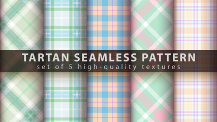 Set classic tartan seamless pattern.