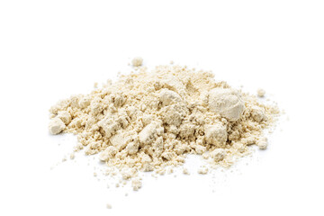 dry wasabi powder isolated on a white background. above view