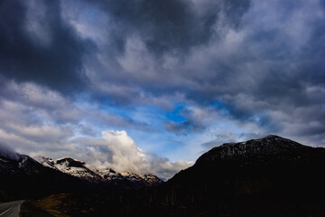 clouds over the mountains