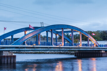 Canada, Nova Scotia, Liverpool. Town bridge.