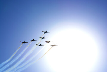 Squadron flying in formation