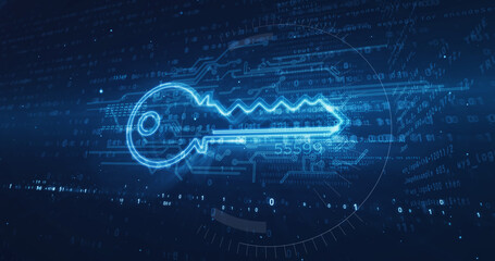Key encryption symbol abstract 3d illustration