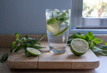Refreshments. Mojito with mint and lime