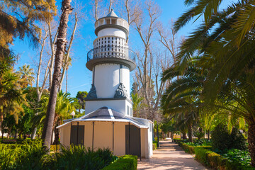 Castellón de la Plana, Valencian Community, Spain (Costa del Azahar). Ribalta Park lighthouse...