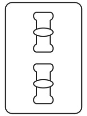 線画　二索　麻雀牌　牌　イラスト　アイコン
