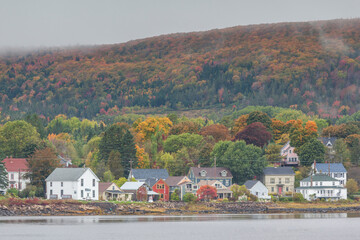 Fototapeta na wymiar Canada, Nova Scotia, Granville Ferry. Town on the Annapolis Royal River in autumn.