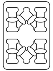 Fototapete アイコンセット 線画 麻雀 麻雀牌 点棒 雀卓 字牌 サイコロ イラスト アイコン 至 岡野