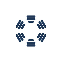 Nanotechnology. Vector illustration round shape on white background stock 