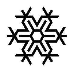 Vector element silhouette single Christmas snowflake snow