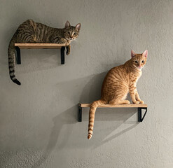 cats on the wall © Pannna
