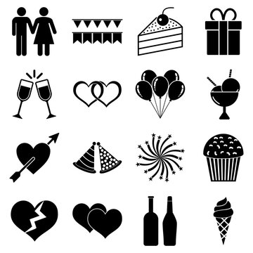 valentine icon set vector sign symbol