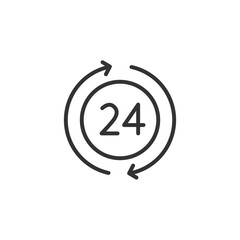 24 Hours a day service icon. Vector symbol.