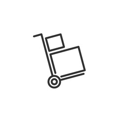 Truck with boxes icon. Hand truck sign symbol. Vector.