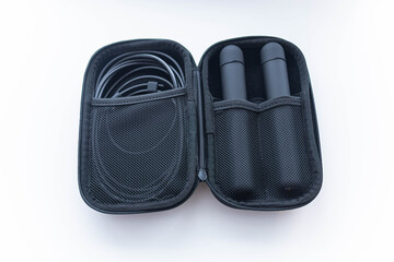 Digital smart jump rope on a white background, modern technologies in sports