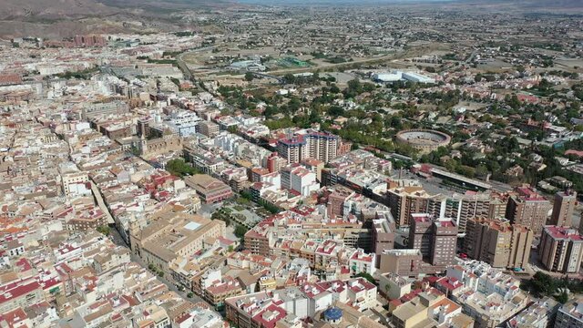 Scenic view of the city of Lorca. Province of Murcia. Spain. High quality 4k footage