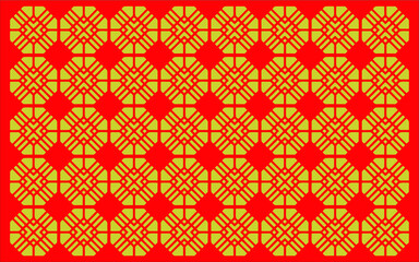 Chinese traditional motif background. Red and gold. Vector illustration of EPS10