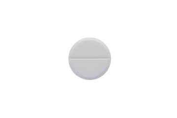 Closeup white Pill On White Background