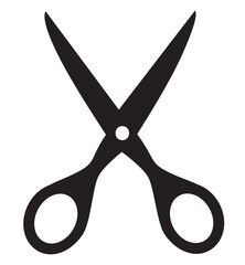 Vector element silhouette single scissors for craft needlework