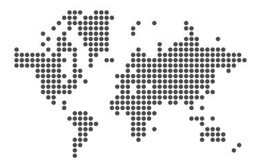 Vector elements silhouette pixel world map pixelated