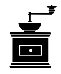 Vector elements silhouette hand coffee grinder of household