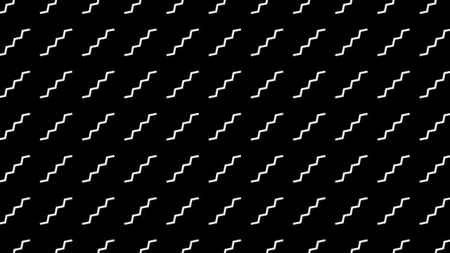 Zigzag looping background animation 4K isolated on black background