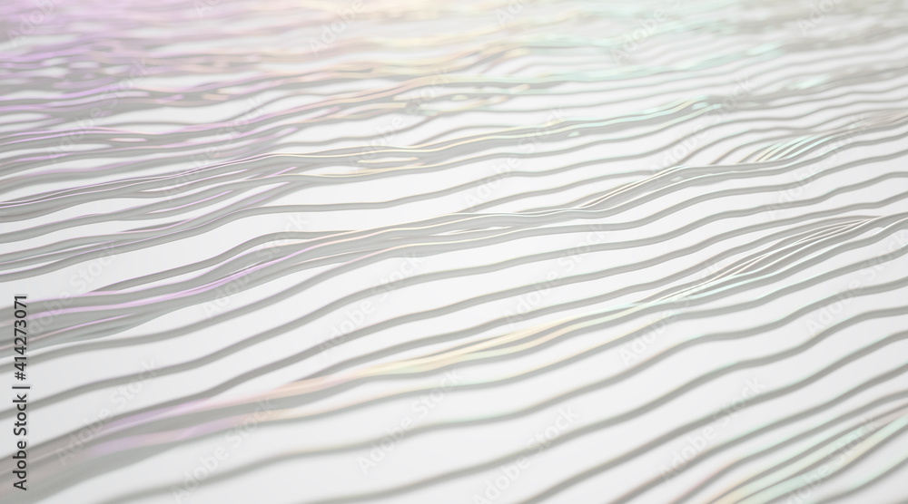 Poster Abstract art background with chaotic located grey wavy lines at light background