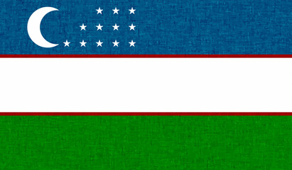 Fototapeta premium Grunge Uzbekistan flag. Uzbekistan flag with waving grunge texture.