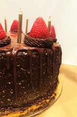 birthday cake with candles