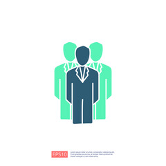 Business corporate team doodle icon. Team leadership or community concept. people working together. Social network group logo symbol vector illustration