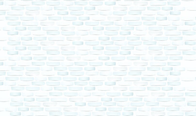 White brick wall seamless texture. Vector white brick wall pattern. Realistic light brick wall background. Interior white grunge brick wall background. Grunge grey brick wall. Vector illustration