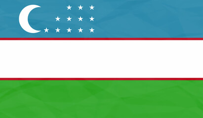 Grunge Uzbekistan flag. Uzbekistan flag with waving grunge texture.