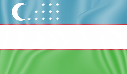 Grunge Uzbekistan flag. Uzbekistan flag with waving grunge texture.