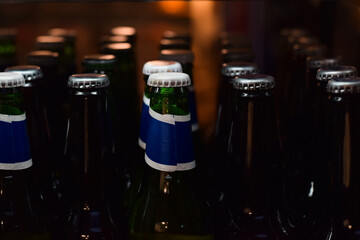 Rows of beer bottles for sale