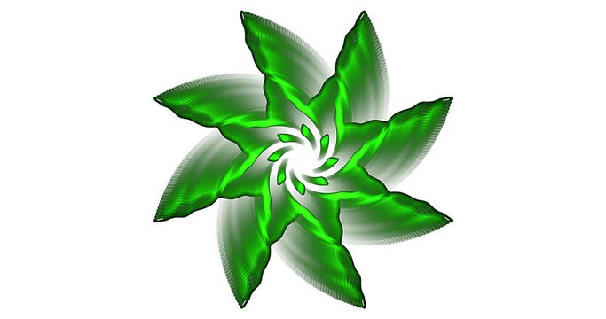 abstract green spinner ventilator propeller on a white background
