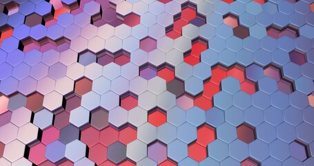 background with retractable hexagonal 3d tiles