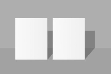 Realistic blank US letter flyer brochure for mockup. Paper or poster illustration. 3D Render.