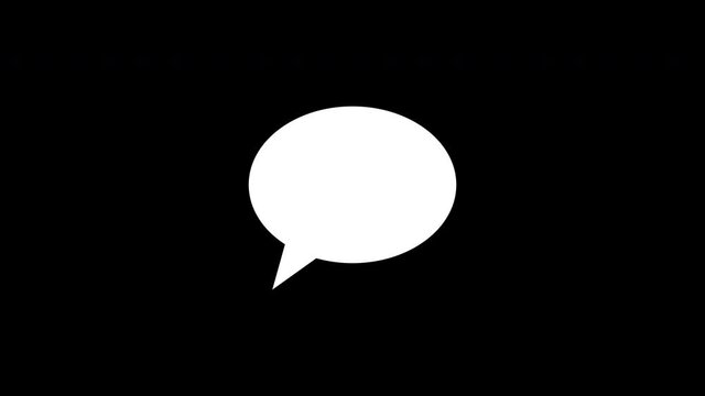 Rounded message notification Icon Set isolated on black background motion graphics