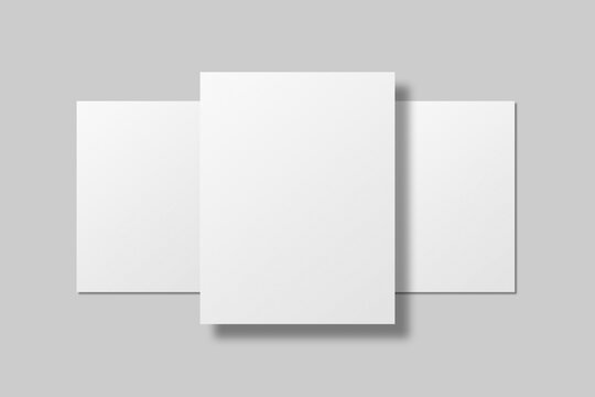 Realistic blank US letter flyer brochure for mockup. Paper or poster illustration. 3D Render.