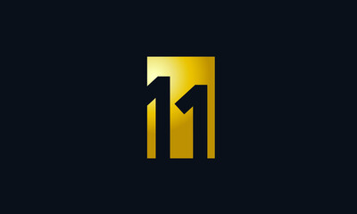 Unique Modern Gold Box Number 11 Logo